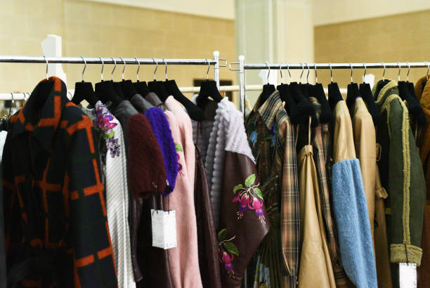 istock Colorful clothes on hangers 1079629748
