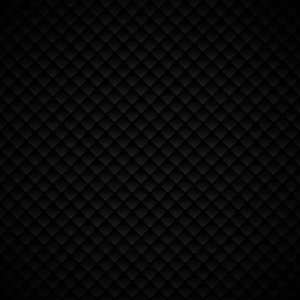 Vector illustration of Abstract luxury black geometric squares pattern design on dark background