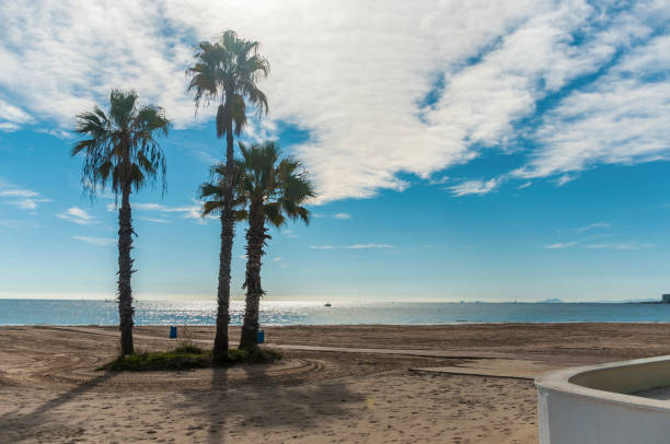 Beach on the Mediterranean sea in winter.  Spain, Torrevieja