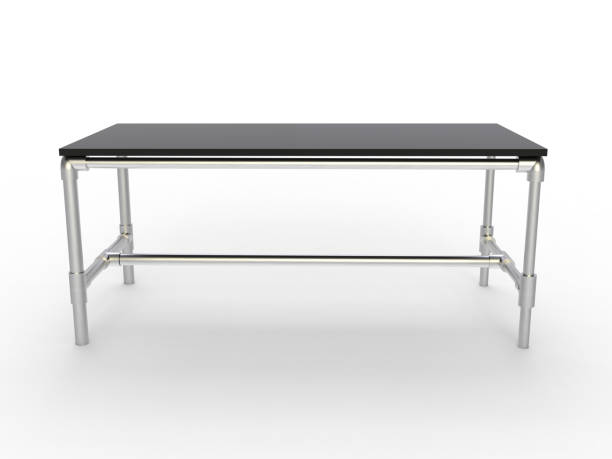 istock 3D illustration of a creative office desk rendering isolated on a white background 1079643842