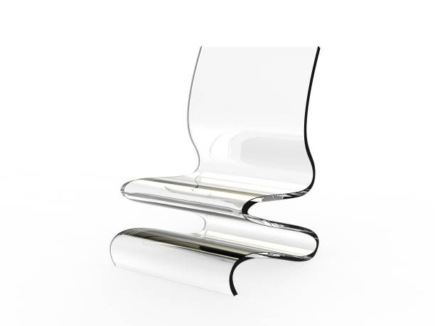 Modern plastic chair on a white background 3D illustration