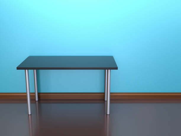 istock 3D Render of a blue room with a desk 1079645596
