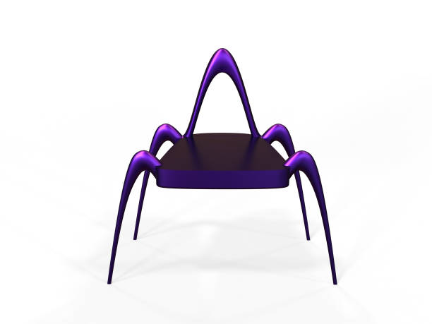 istock Modern organic shaped chair on a white background 3D illustration 1079646150