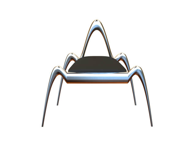 Modern organic shaped chair isolated on a white background