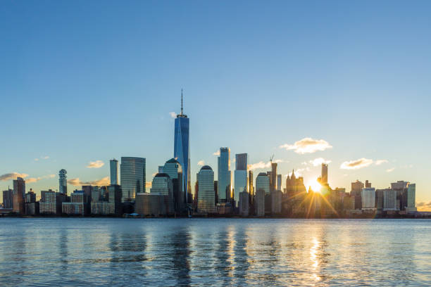 Cityscape of Lower Manhattan, New York in the Sunny Morning. Uni Cityscape of Lower Manhattan, New York in the Sunny Morning. United States of America hudson river photos stock pictures, royalty-free photos & images