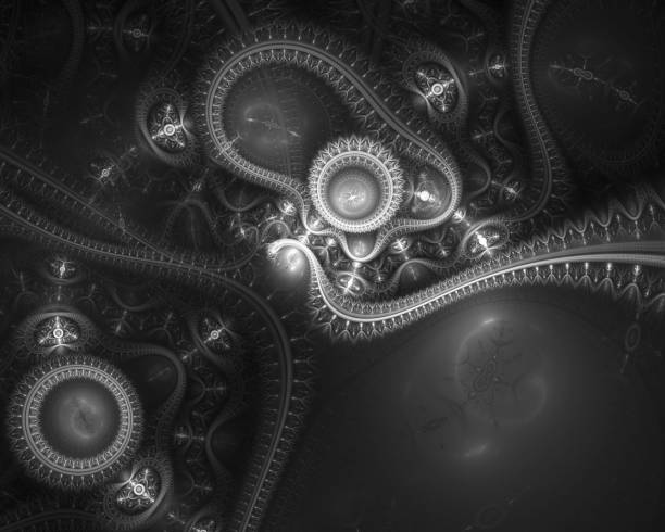 istock Steampunk. Time machine. Futuristic mechanic engine with gears. Clockwork watch, digital fractal art 1079663700