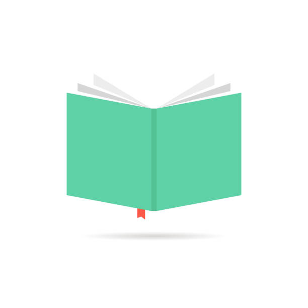 ilustrações, clipart, desenhos animados e ícones de ícone de livro verde com indicador - book open magazine storytelling