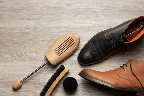 istock diagonal composition of shoes and a shoe tree 1079675354