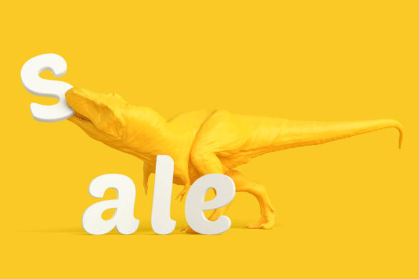 istock Sale concept. T-Rex with letters. Contains clipping path 1079678962