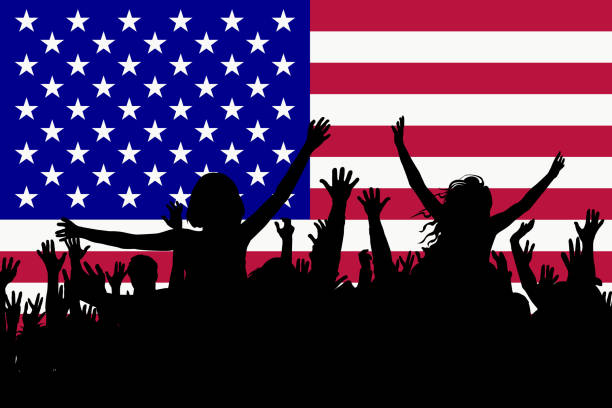 istock People silhouettes celebrating USA national day 1079685060