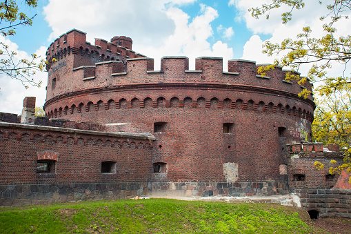 Tower of Der Wrangel. Part of the german defensive fortifications in the Konigsberg (1843-1859). After Second World War Konigsberg was called Kaliningrad and became part of Russia.