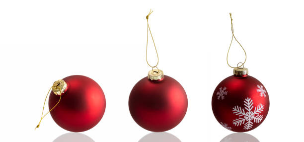 istock Red Christmas ball isolated on white background 1079703330