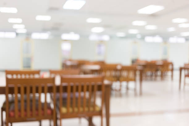 istock white room building decorated with chair and table, abstract blurred background 1079707018