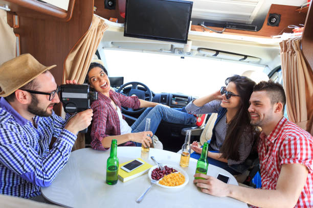 istock Friends drinking beer in camper 1079718176