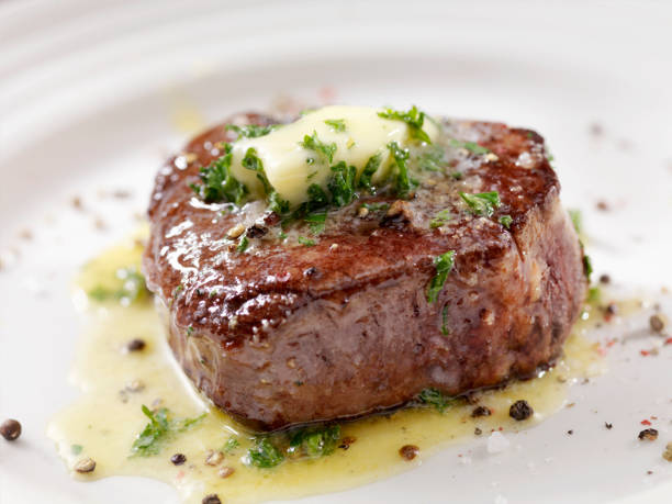 istock Medium Rare Steak with Herb Garlic Butter 1079718218