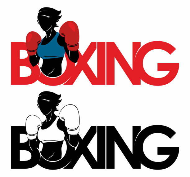 illustrazioni stock, clip art, cartoni animati e icone di tendenza di logo dport per ragazze di boxe - cash box immagine