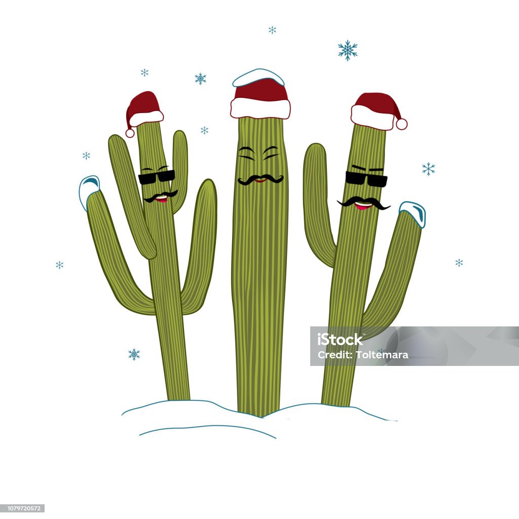 Ba Cây Xương Rồng Saguaro Giáng Sinh Mùa Đông Trong Khái Niệm Khí ...