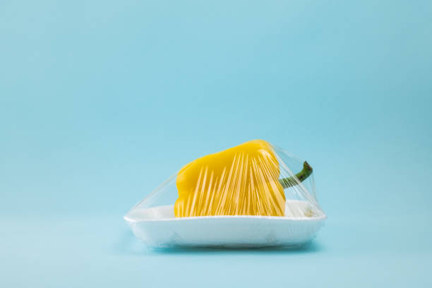 istock Recycling and environment concept: fresh food in plastic package 1079722732