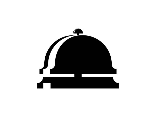 illustrations, cliparts, dessins animés et icônes de cloche de service. cloche de service, style design plat. vector icon illustration bell hotel - hotel bell service bell white background