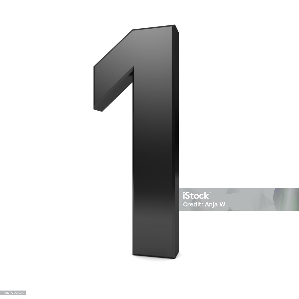 Number 1 Black 3d Sign Symbol Icon Render Graphic Stock Photo