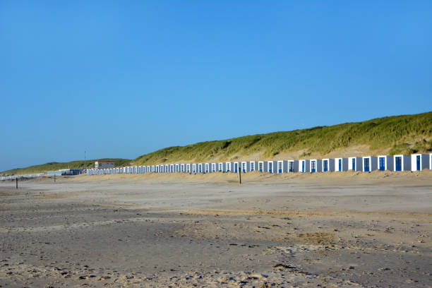 istock Beach sheds on the beach in Netherlands 1079730110