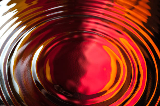 Warm Tones Reflecting Off Rippled Water Surface.