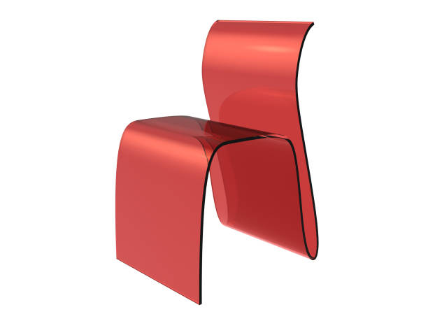 istock Red Plastic Sheet Chair isolated on a white background 3D illustration 1079737584