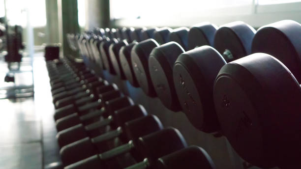 istock Close-Up Of Dumbbells On Rack 1079737954