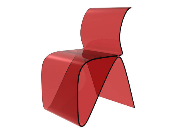istock Red Plastic Sheet Chair isolated on a white background 3D illustration 1079738852