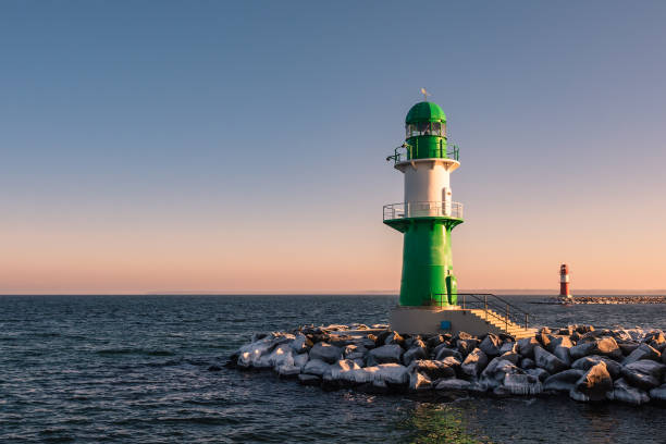 The mole in winter time in Warnemuende, Germany