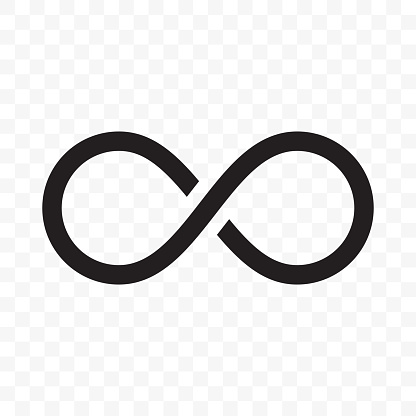 Infinity logo or infinite loop vector line icon isolated on white background