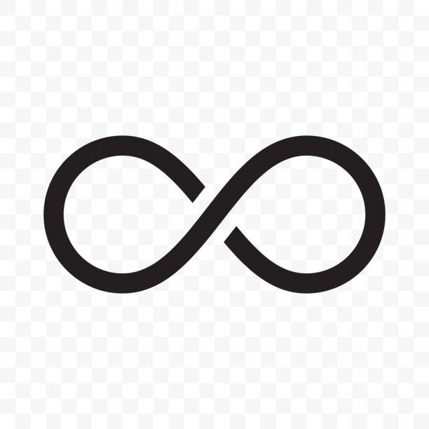 Infinity or infinite loop vector line icon Infinity logo or infinite loop vector line icon isolated on white background infinity stock illustrations
