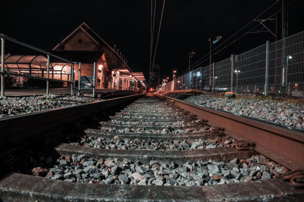 istock Railway at night - Amazing background 1079746654
