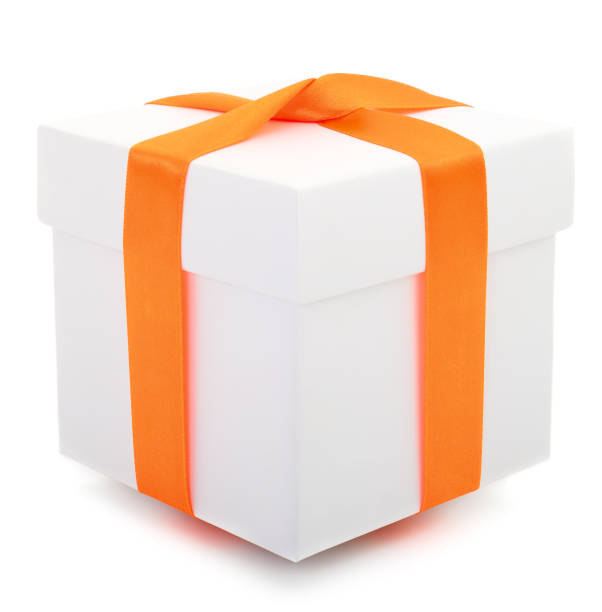 istock White gift box with yellow ribbon 1079750774