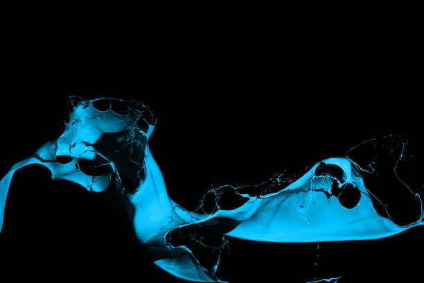 istock Blue paint splash isolated on black background. 1079763658