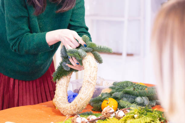 istock The girl makes a bouquet 1079764294