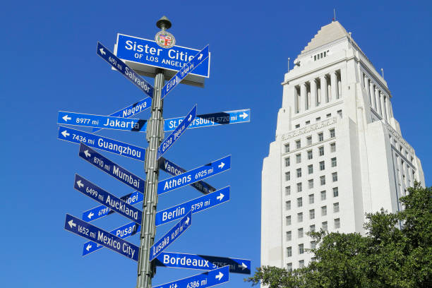 istock Los Angeles City Hall - Directional Sign 1079764462