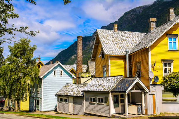 istock Traditional old houses in Odda, Norway. 1079767242