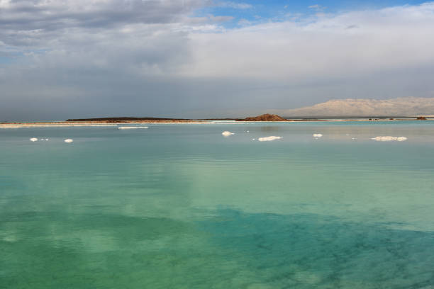istock Dead sea seascape in cloudy weather 1079769198