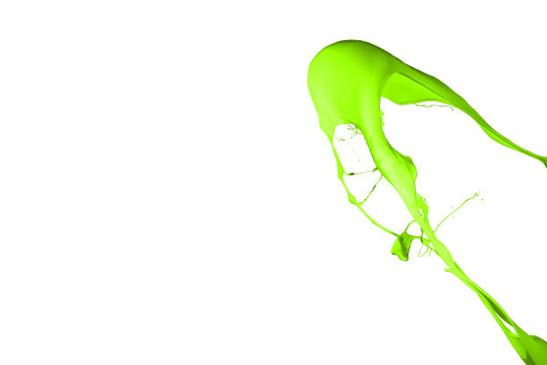 istock Green paint splash isolated on white background. 1079770348