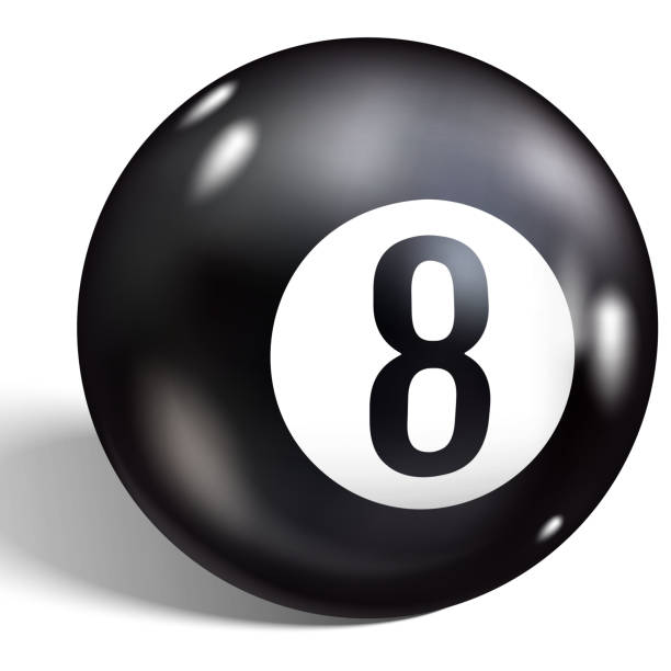istock Eight Ball. Vector illustration billiards. Realistic 8 ball isolated on a white background. 1079772674