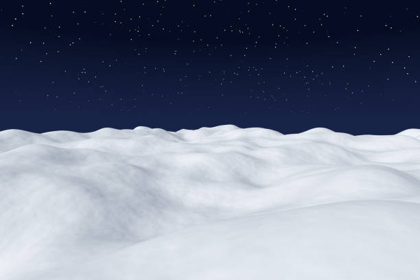 istock White snow field at night arctic winter landscape. 1079775962