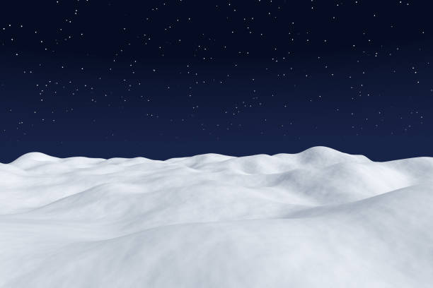 istock White snow field at night arctic landscape. 1079776044