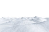 White snowy field isolated on white.