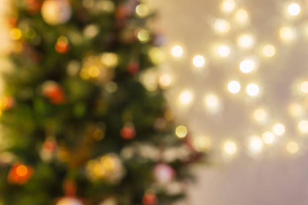 istock Decorated and blurred Christmas tree and lights 1079782170