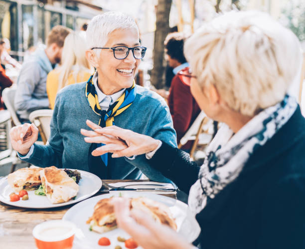 istock Mature women have a lunch 1079785112