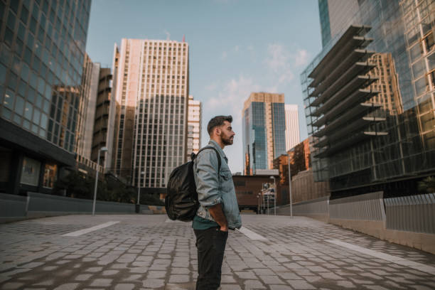 Portrait of a young man in an urban environment