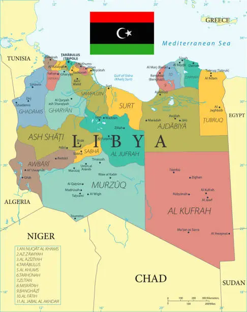 Vector illustration of 28 - Libya - Color2 10