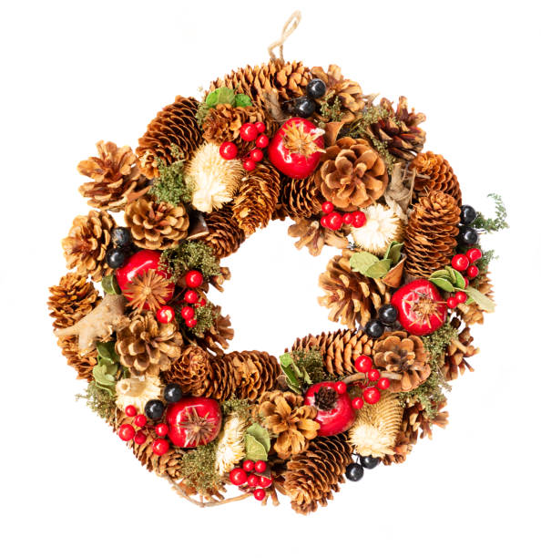istock Christmas wreath with natural decorations 1079823794
