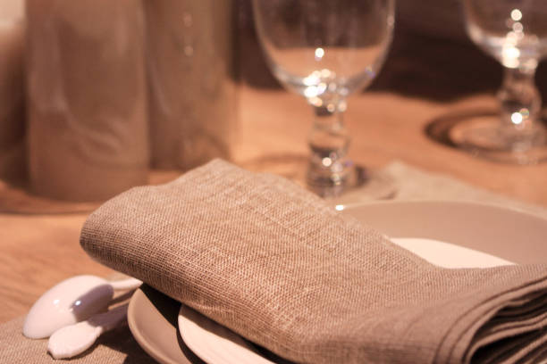 istock Dinner Setting with Linen Napkin and Plates 1079824394